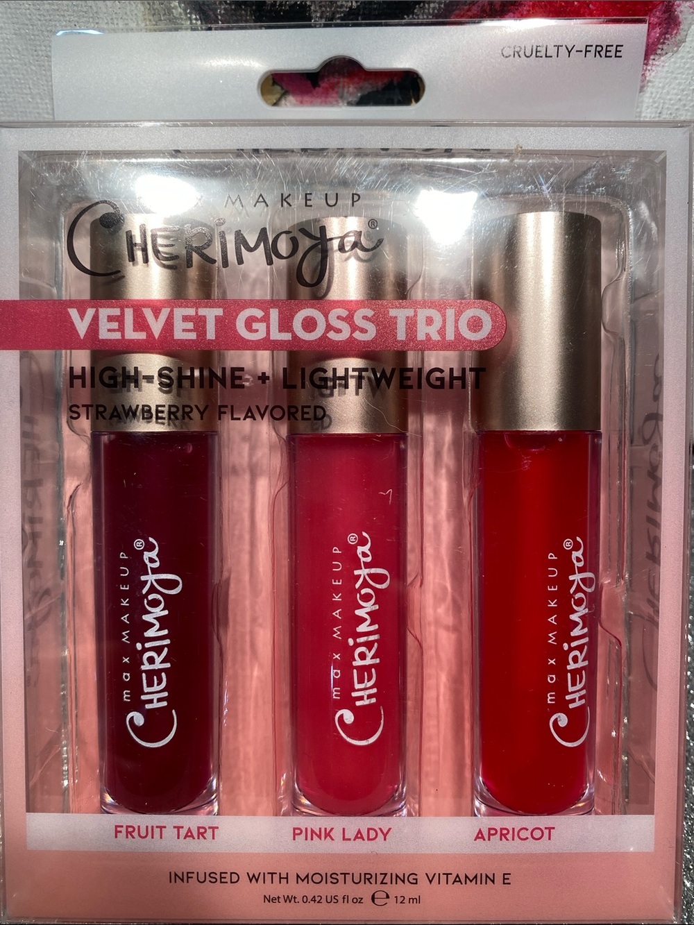 Cherimoya Velvet Gloss Trio  (Fruit Tart, Pink Lady, Apricot)